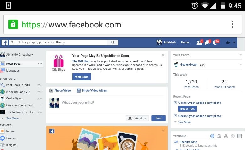 How to Access Facebook full Desktop Site on Android and iPhone. 