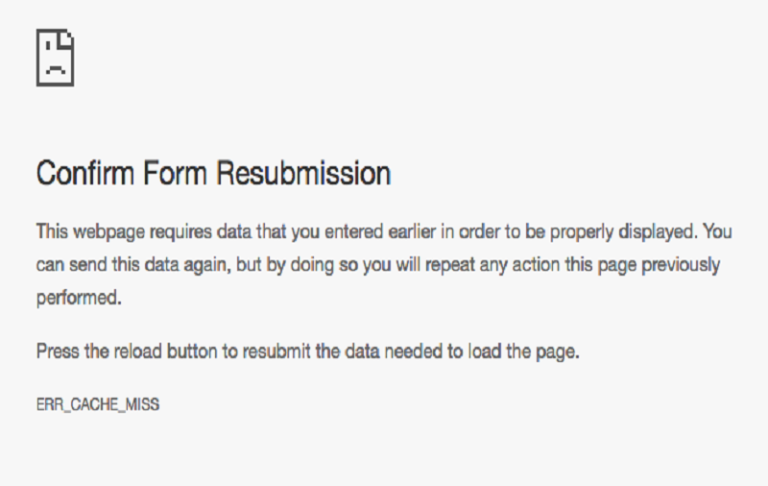 Confirm Form Resubmission