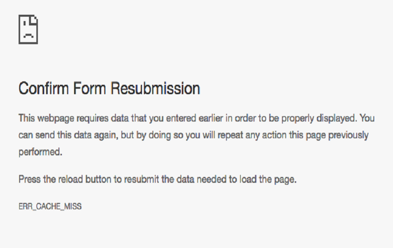 How To Fix Get Rid Of Confirm Form Resubmission Error In Chrome 